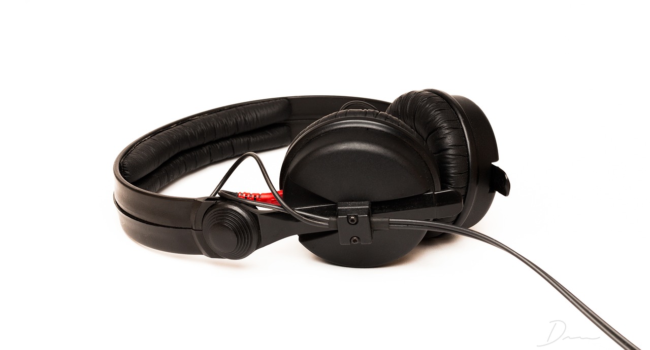 Image - black headphones music white
