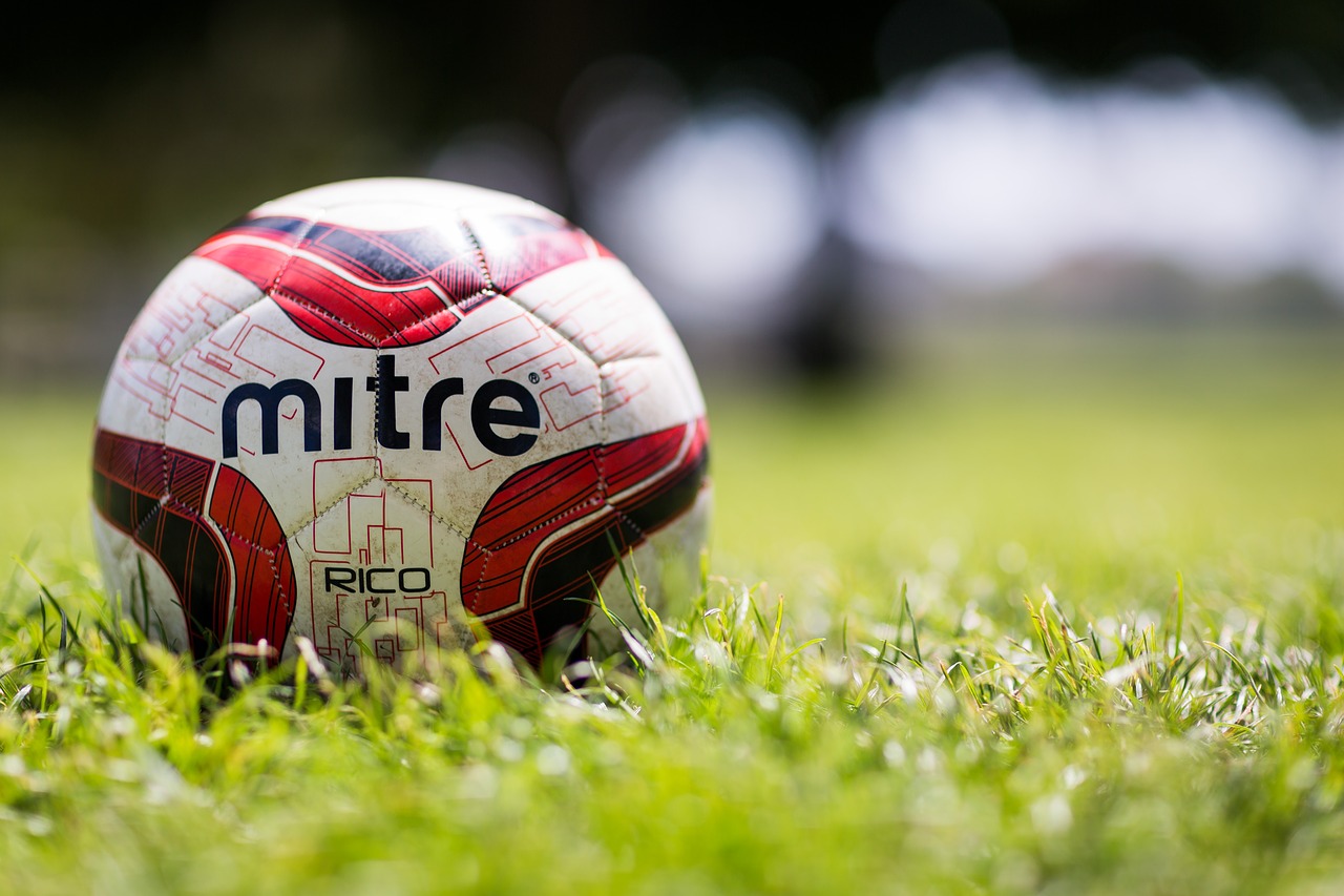 Image - ball football grass macro mitre