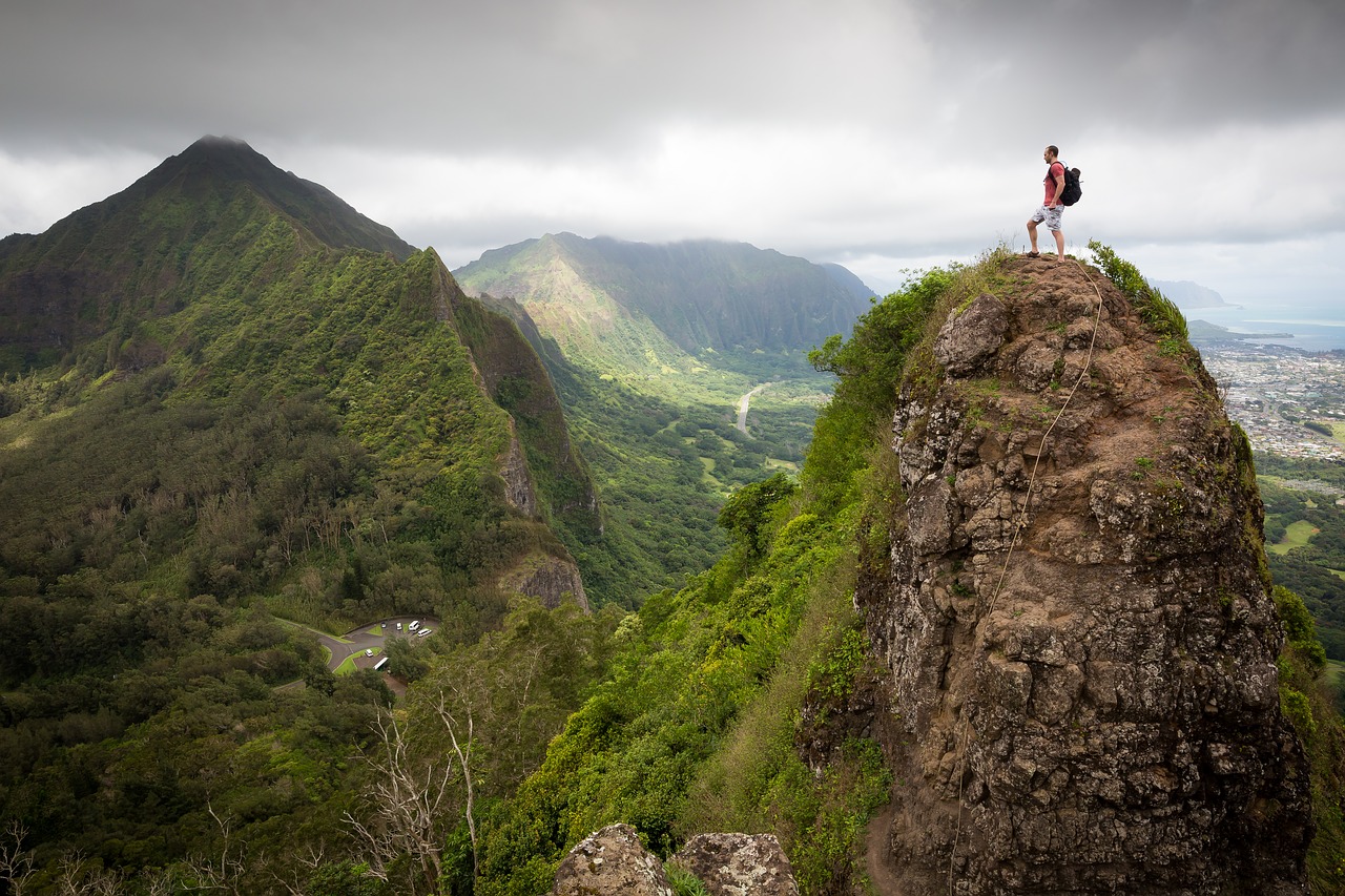 Image - adventure clouds forest hiker