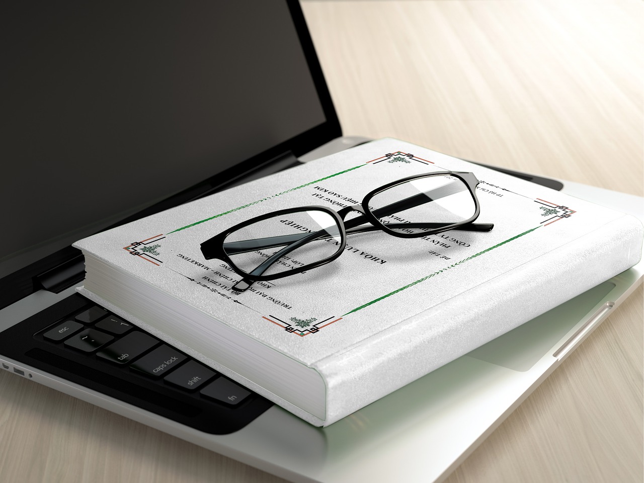 Image - book glasses laptop macbook