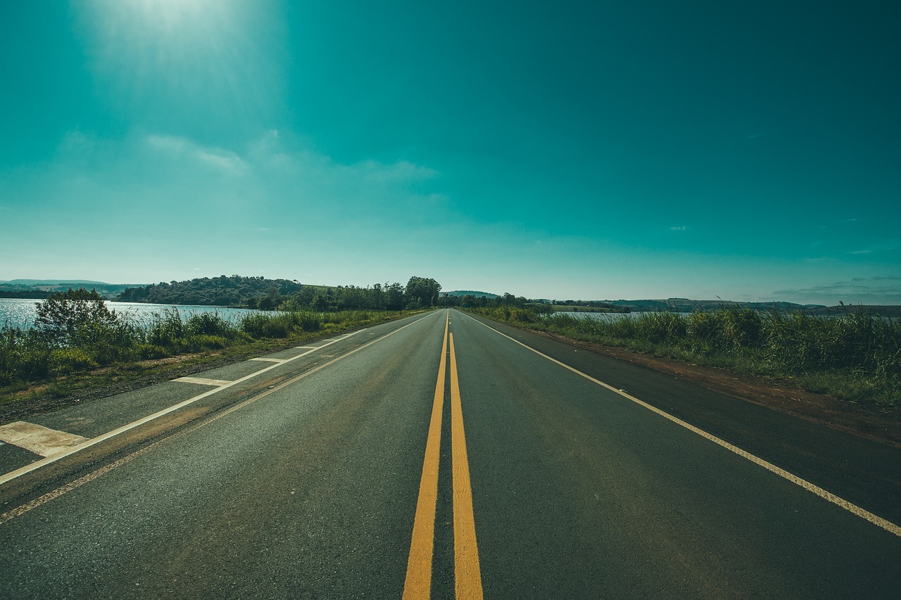 Image - asphalt countryside empty grass