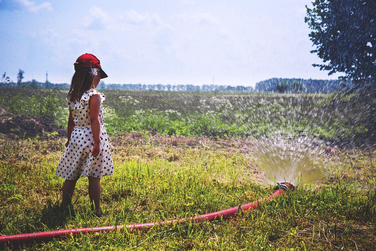 Image - farm field girl nature person sky
