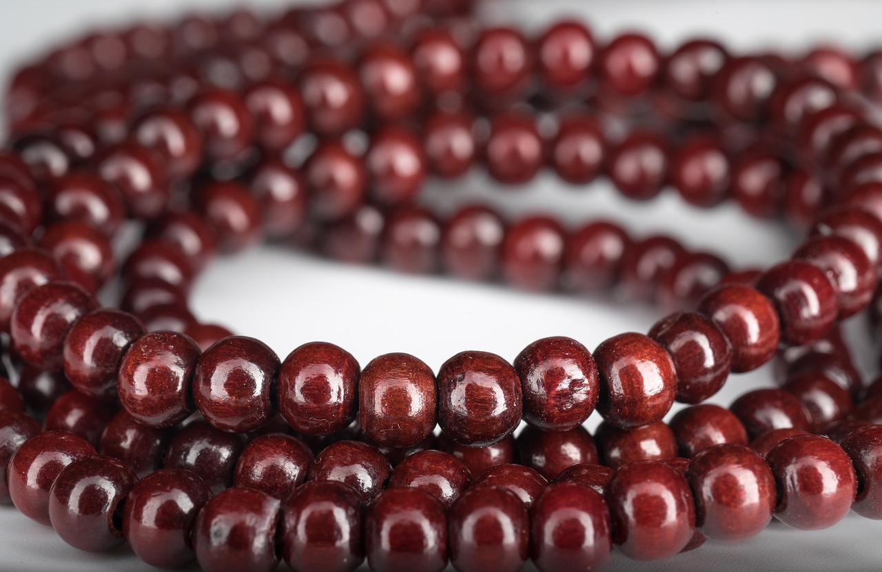 Image - chaplet round brown placer beads