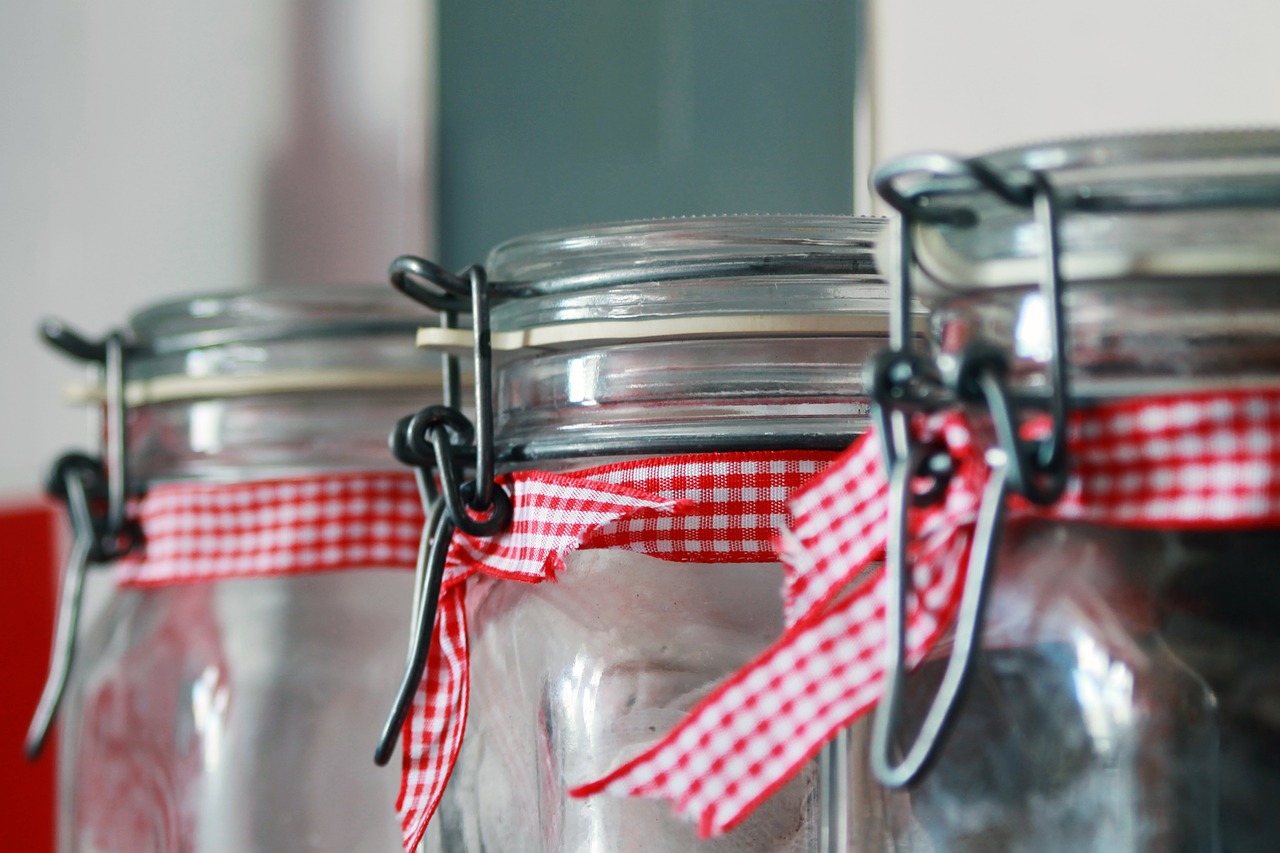 Image - close up container glass jars