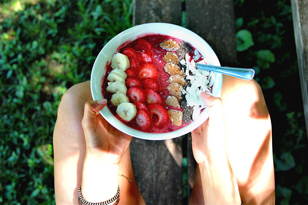 Image - bowl food fruits hands