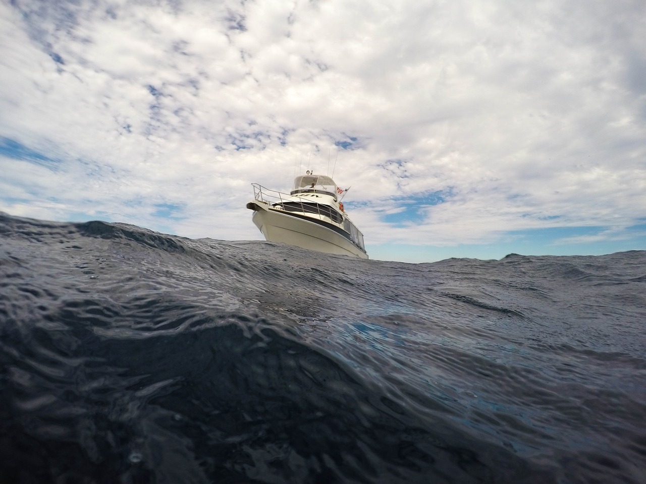 Image - clouds ocean sea sky water yacht