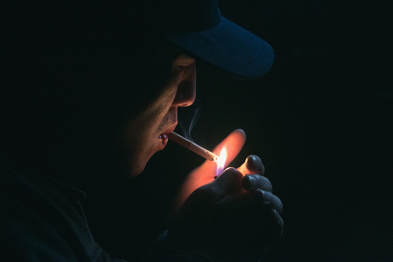 Image - cigar cigarette dark fag flame