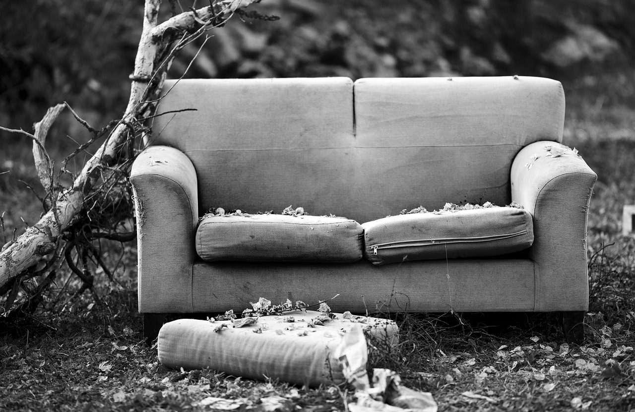 Image - down couch only black and white