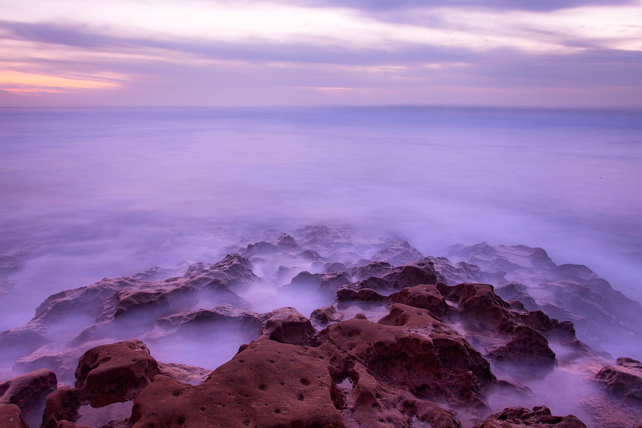 Image - beach clouds coast dawn dusk