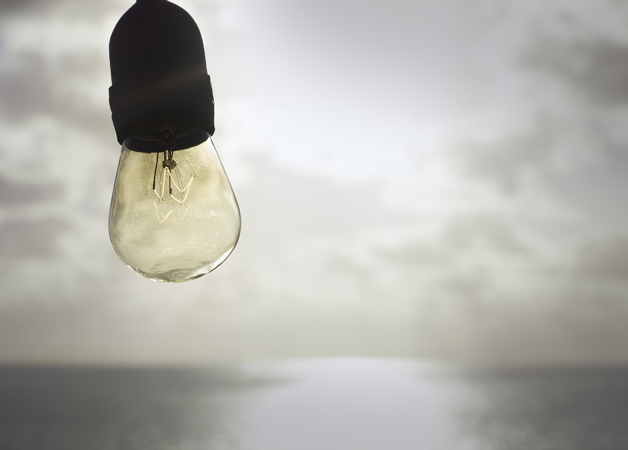 Image - beach light light bulb sea yellow