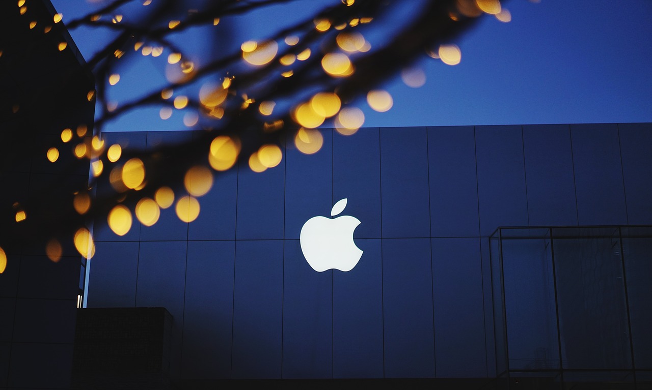 Image - apple bokeh building lights logo