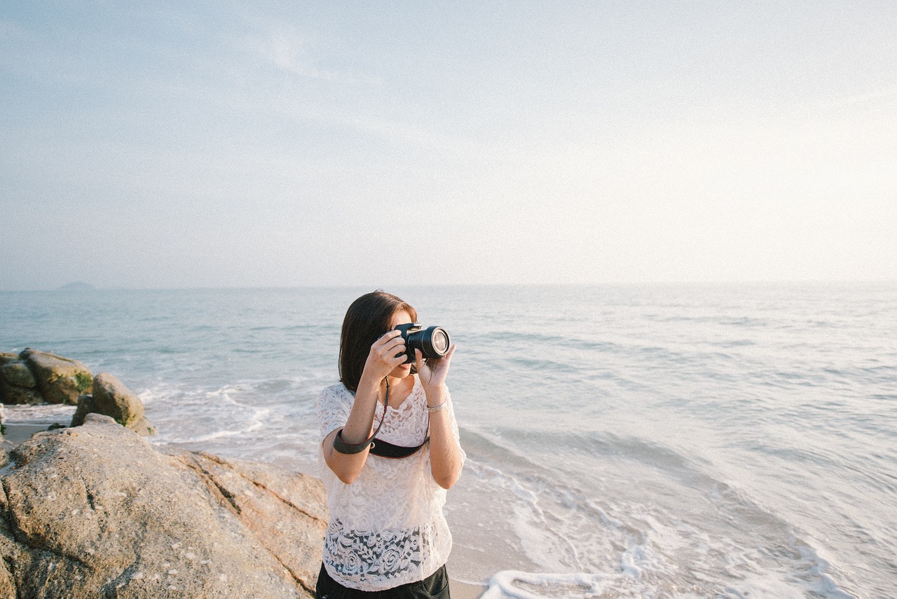 Image - camera coast female nature ocean