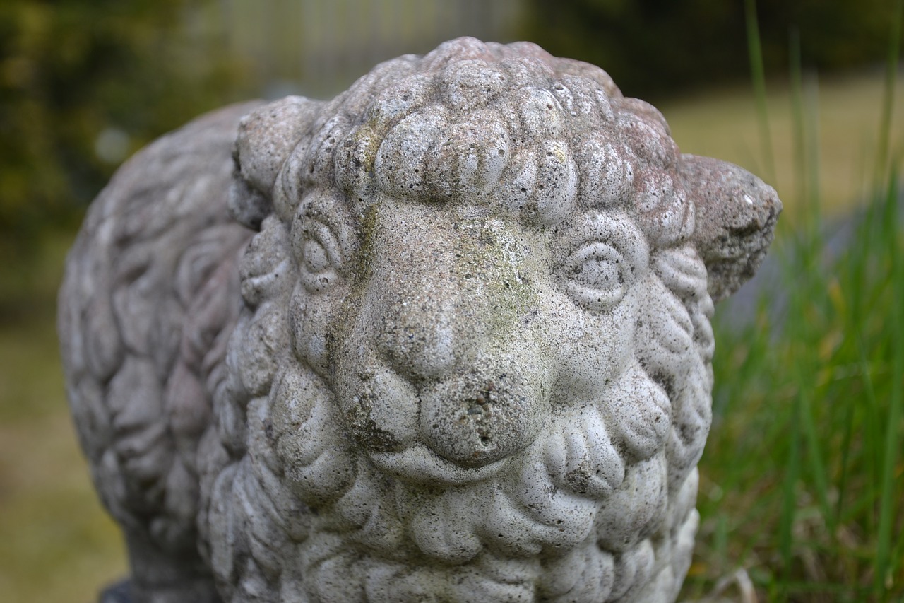 Image - concrete garden lamb sheep