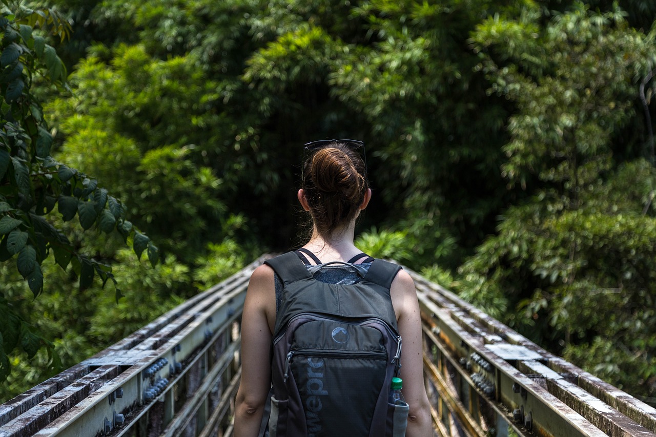 Image - backpack female hiker outdoors