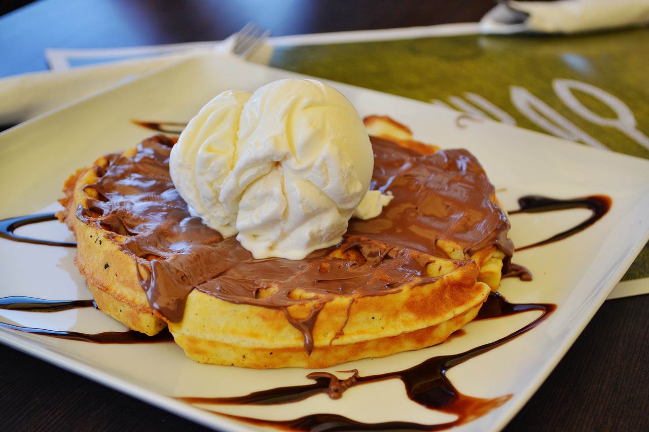 Image - food waffle dessert chocolate