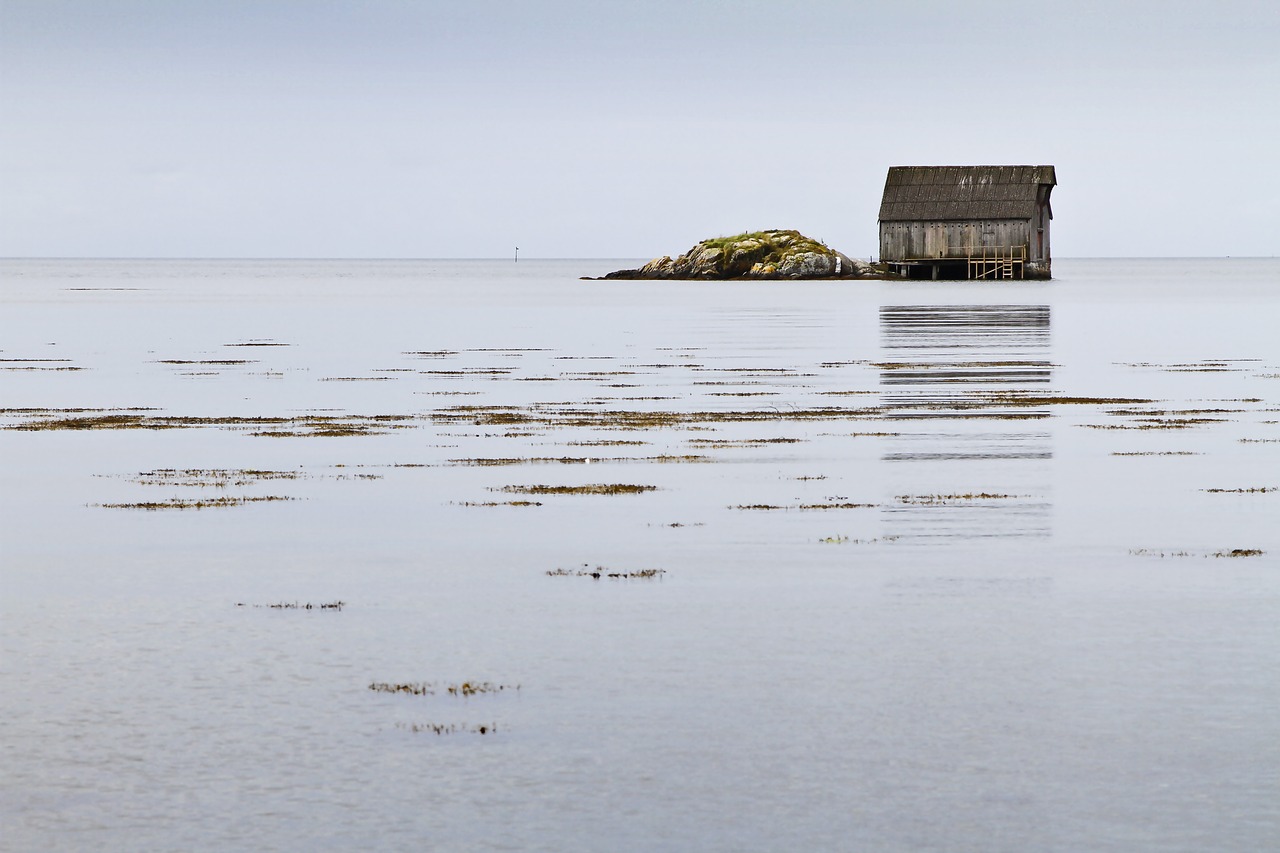Image - boathouse sea sky water