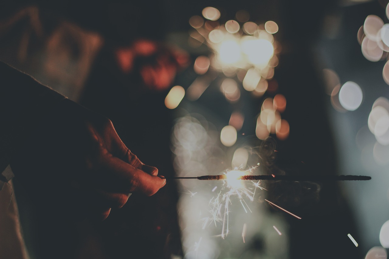 Image - bokeh firework hand sparkler