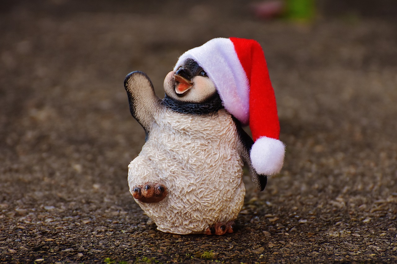 Image - penguin figure christmas santa hat