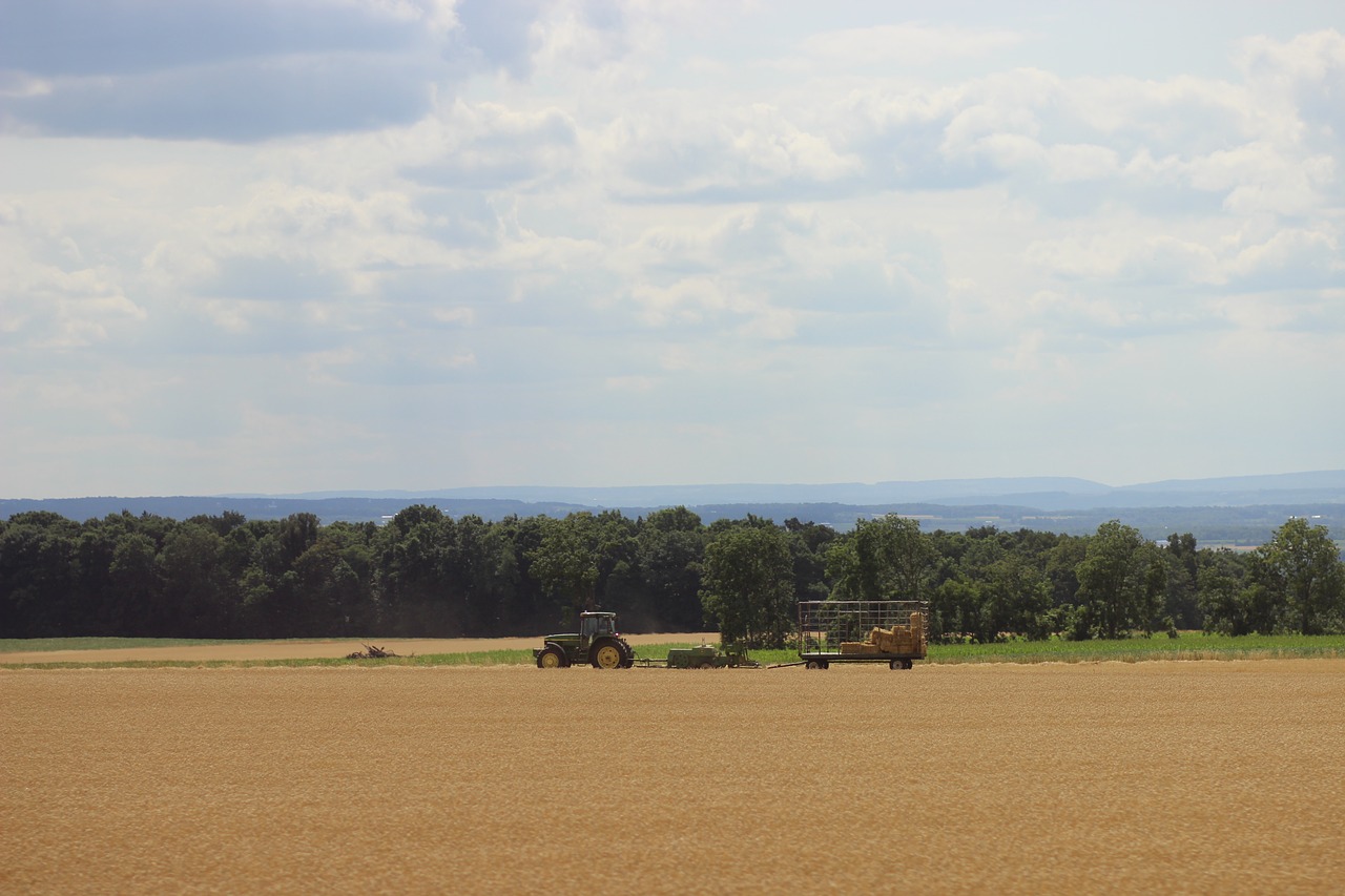 Image - blue brown clouds combine field