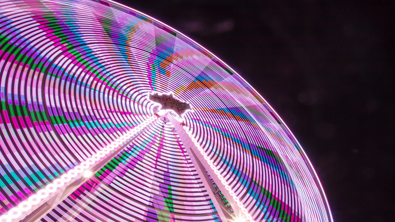 Image - abstract amusement park blur bright