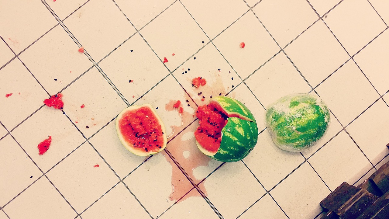 Image - accident floor food green juice