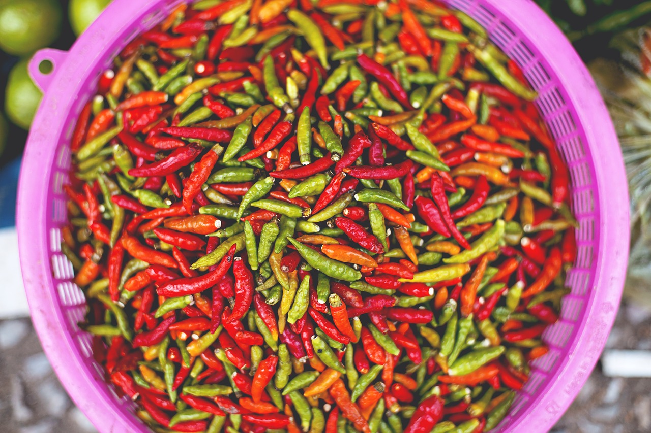 Image - basket chili peppers chillies