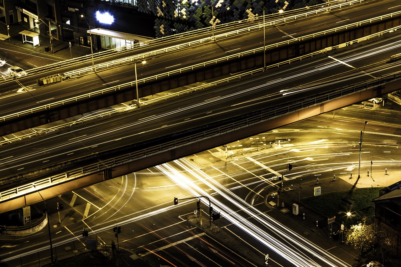 Image - architecture city light streaks