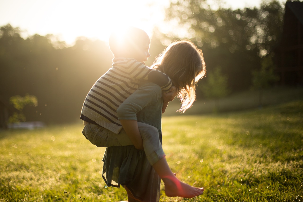 Image - boy children cute girl grass kids