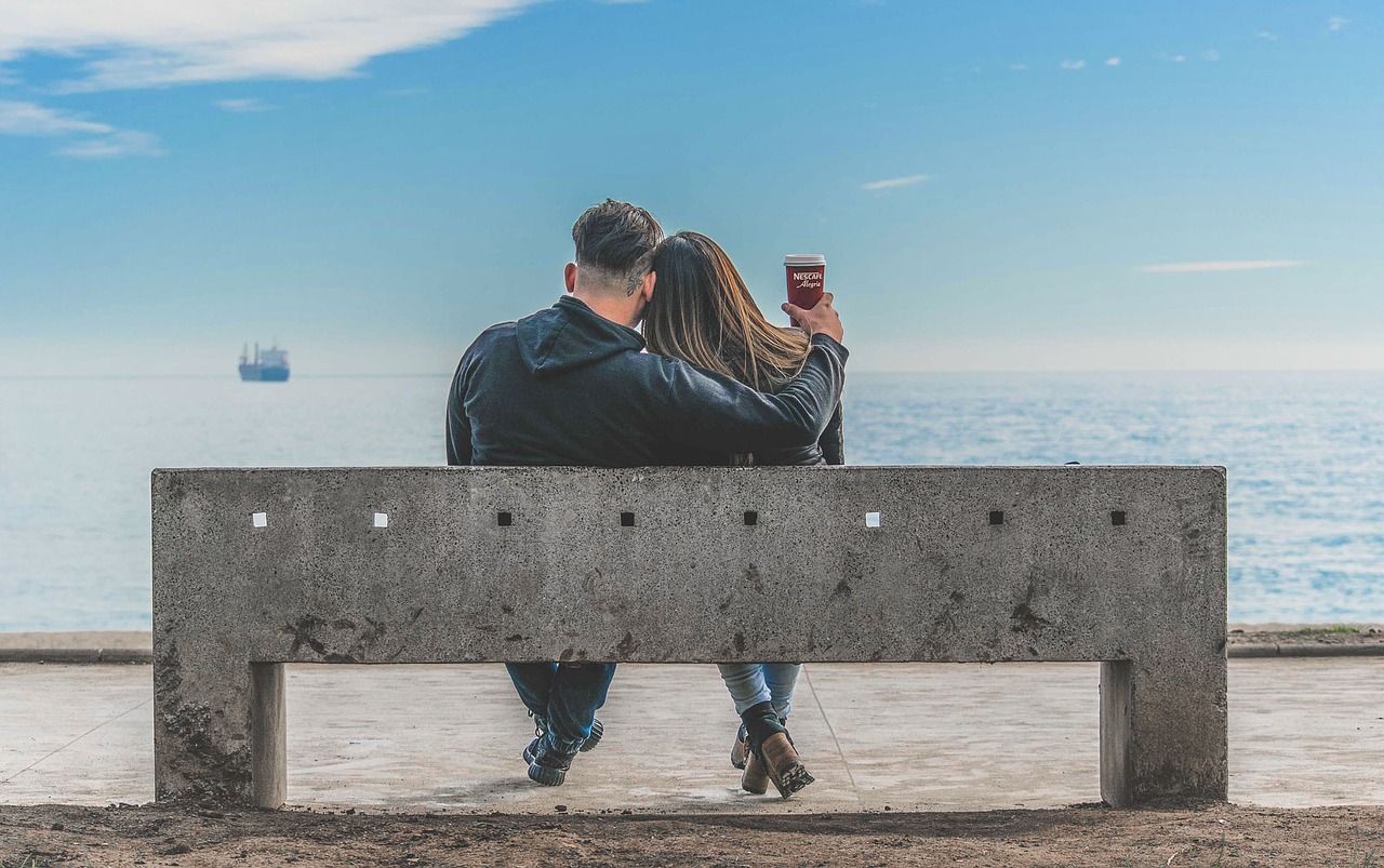 Image - coffee concrete bench cup love man