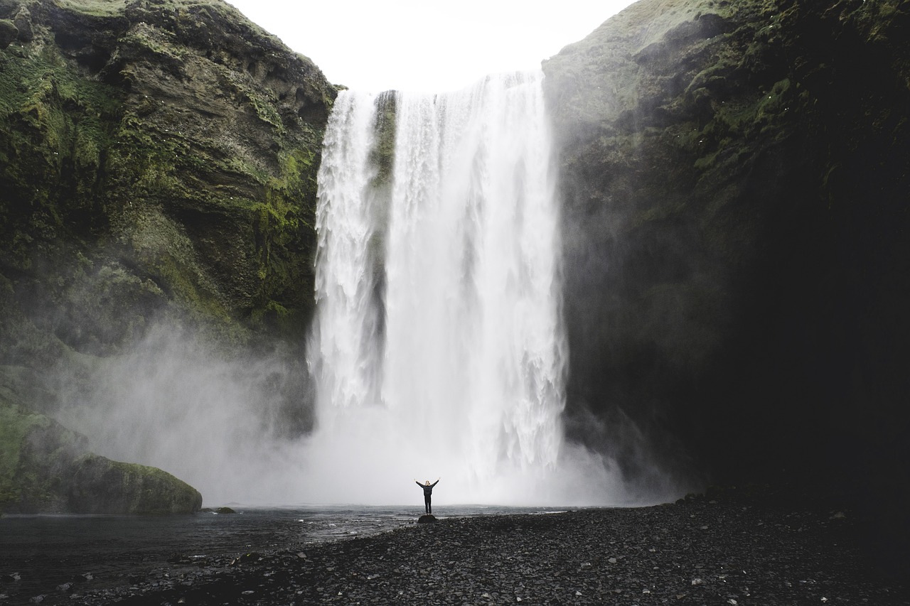 Image - cascade daylight fog landscape