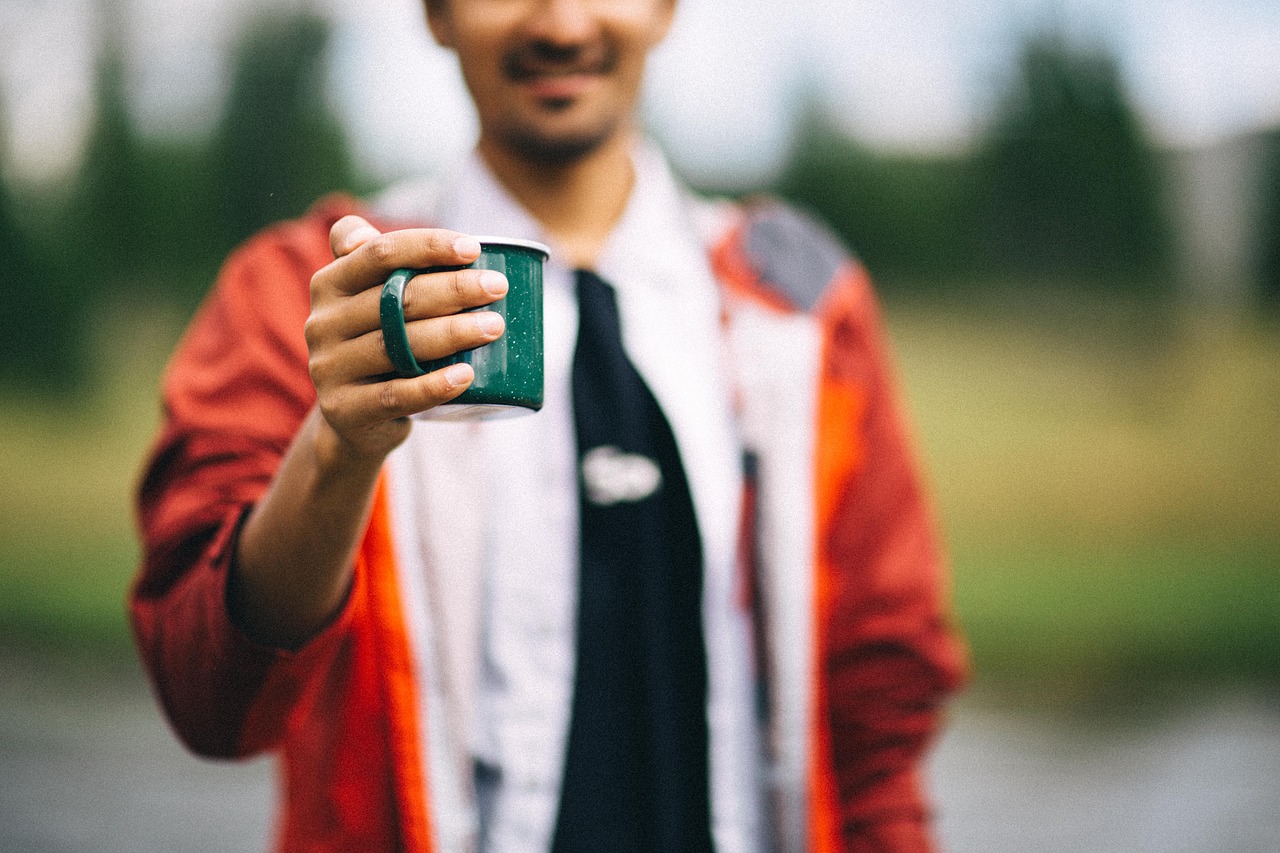 Image - blur cup hand man mug outdoors