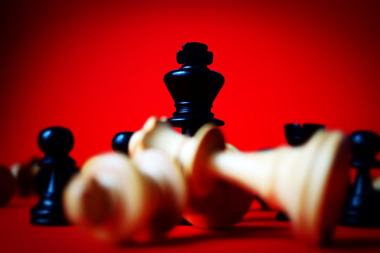 Image - chess close up view red winner