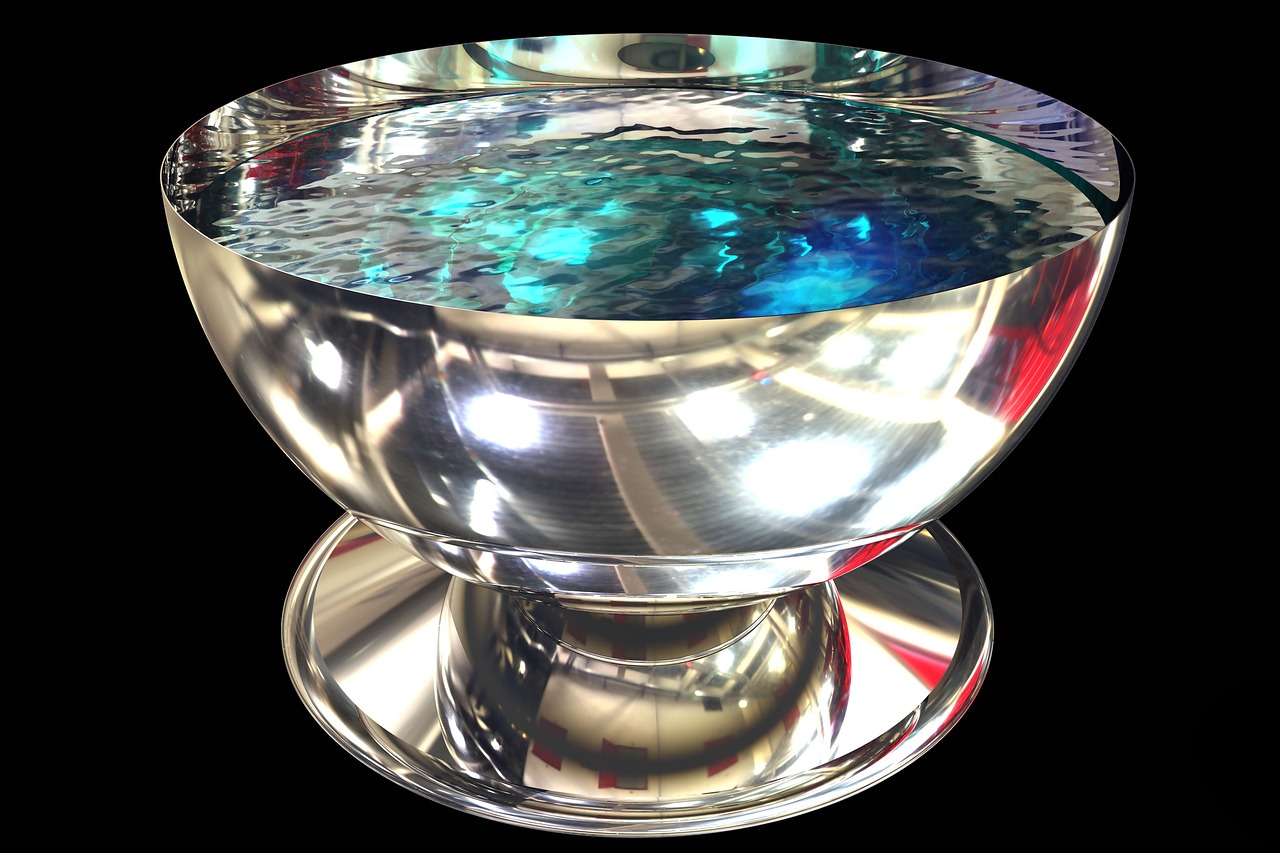 Image - bowl metal dish silver metallic