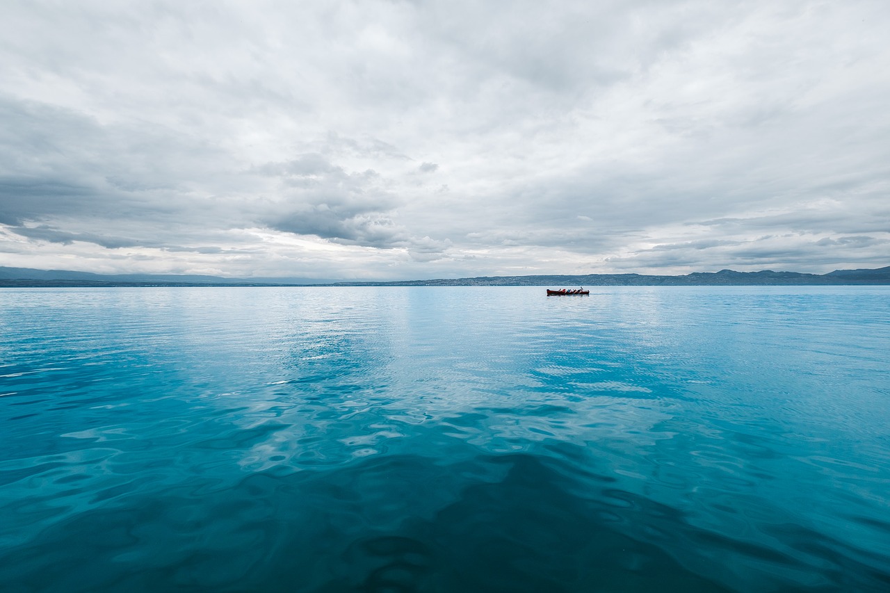 Image - blue boat landscape nature ocean