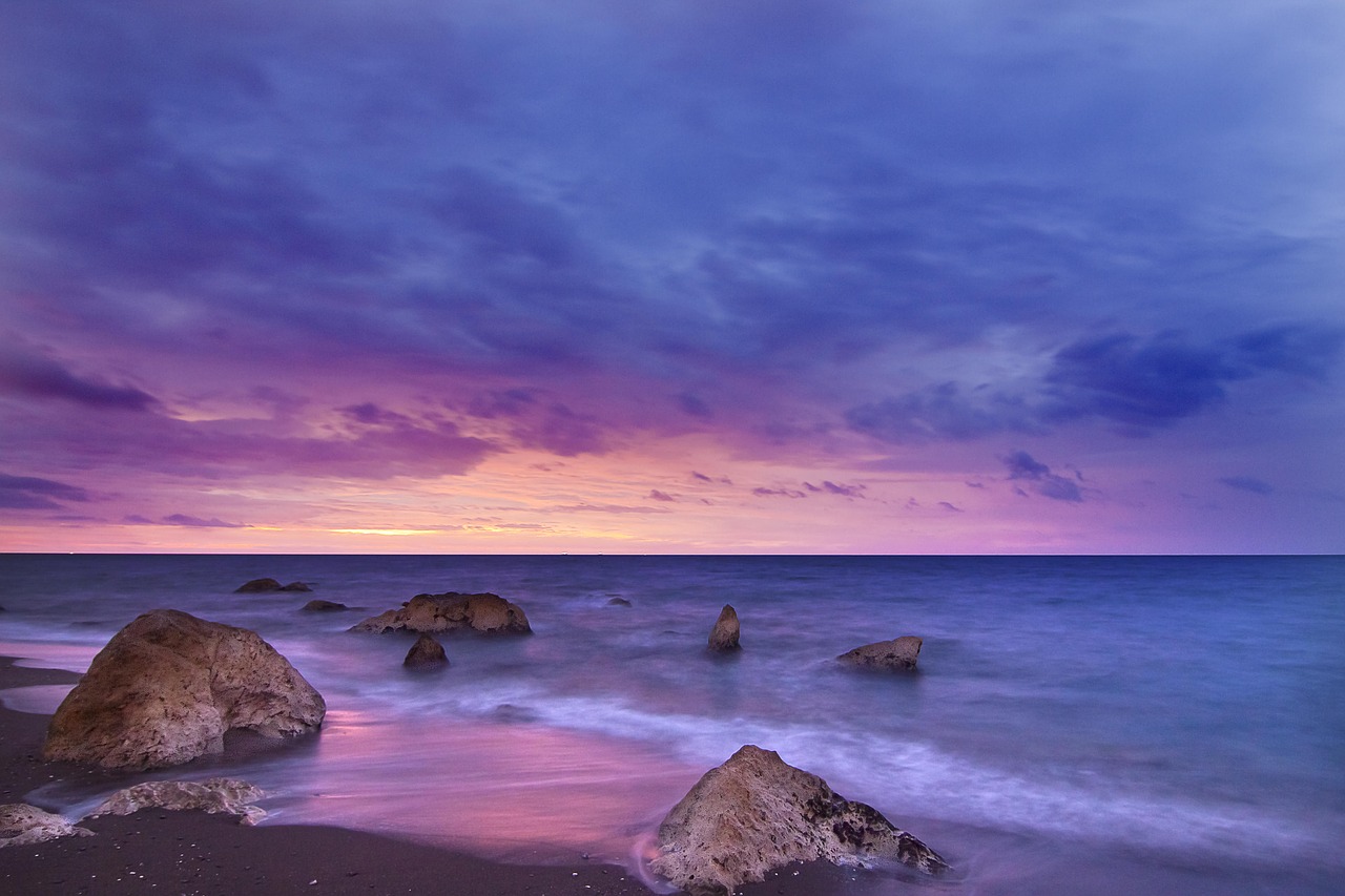 Image - beach dawn dusk island nature