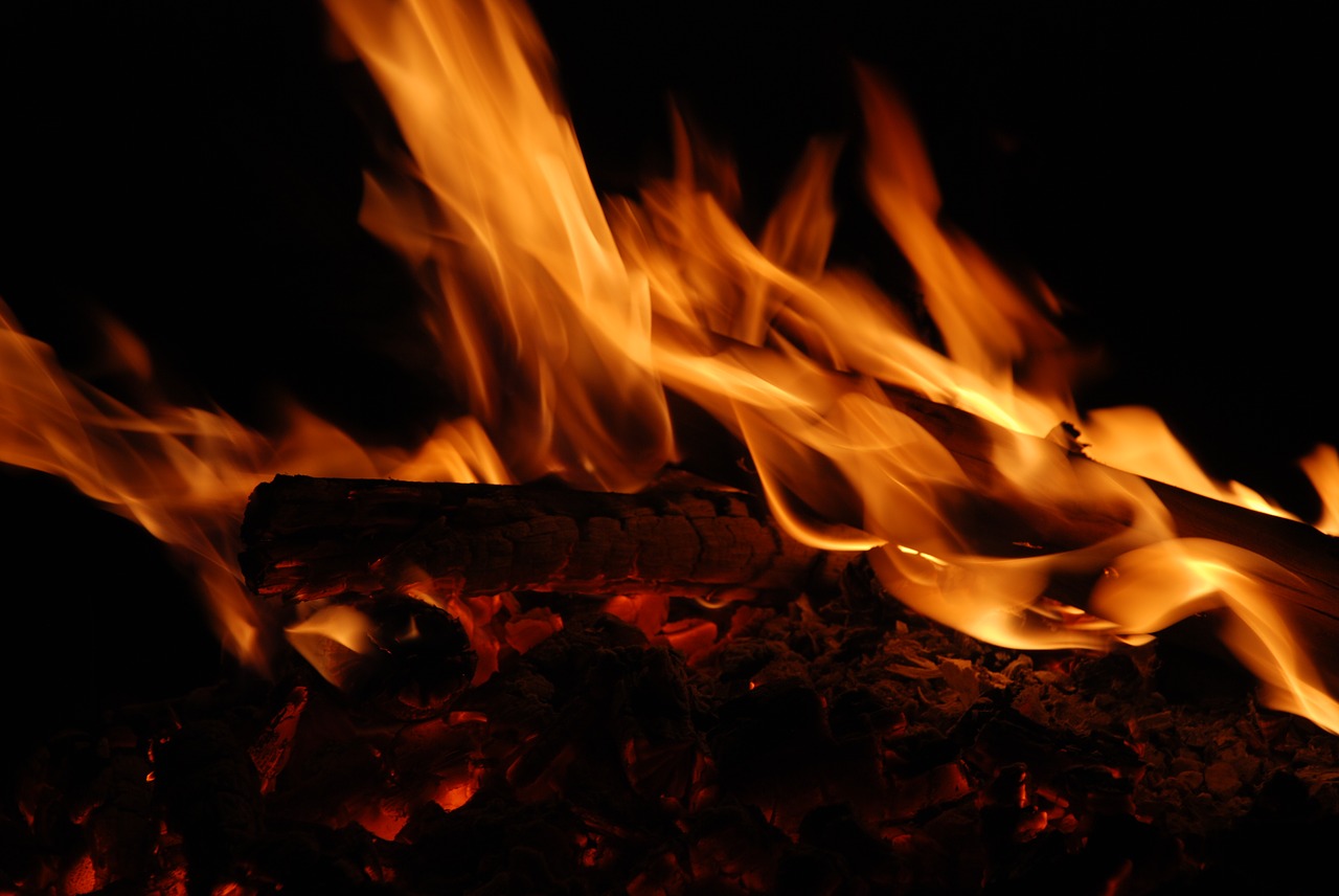 Image - campfire dark fire hot orange