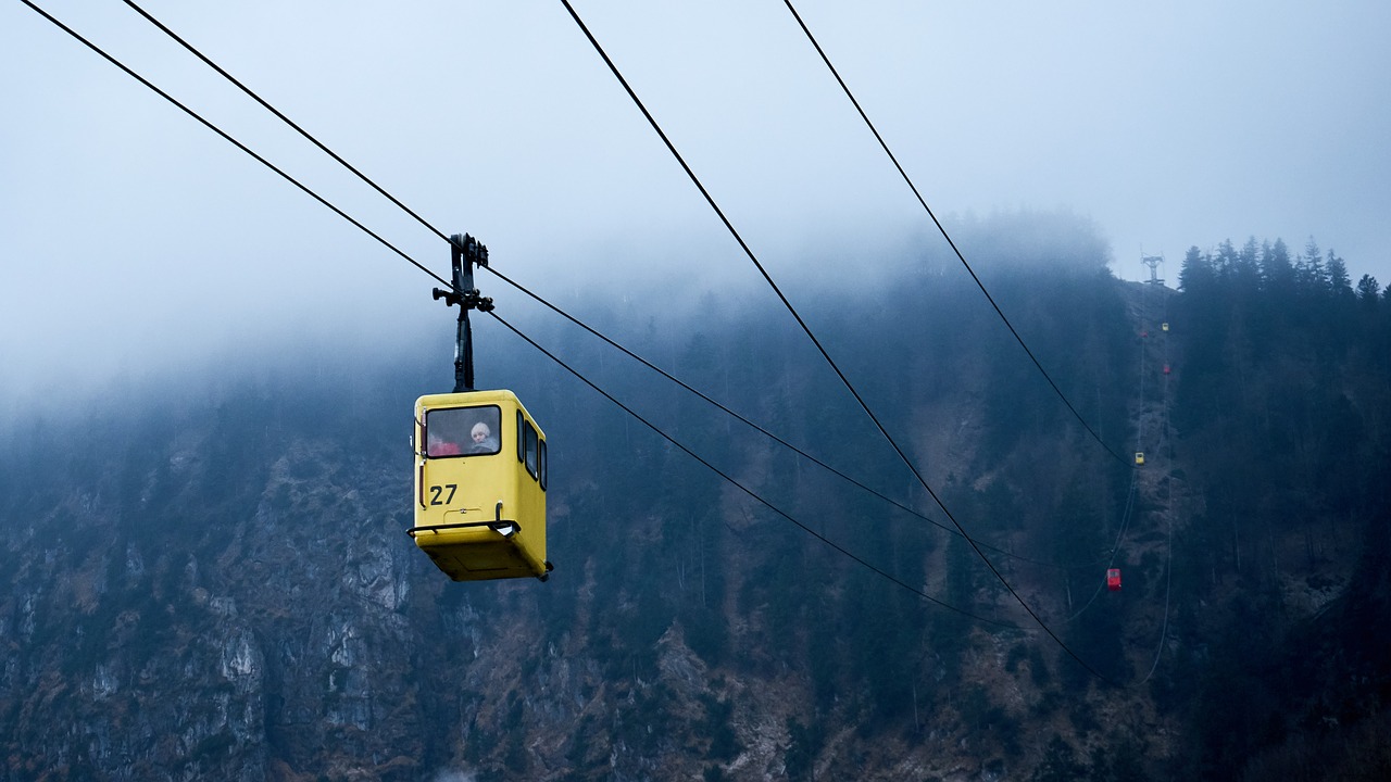 Image - cable car foggy mountain outdoors