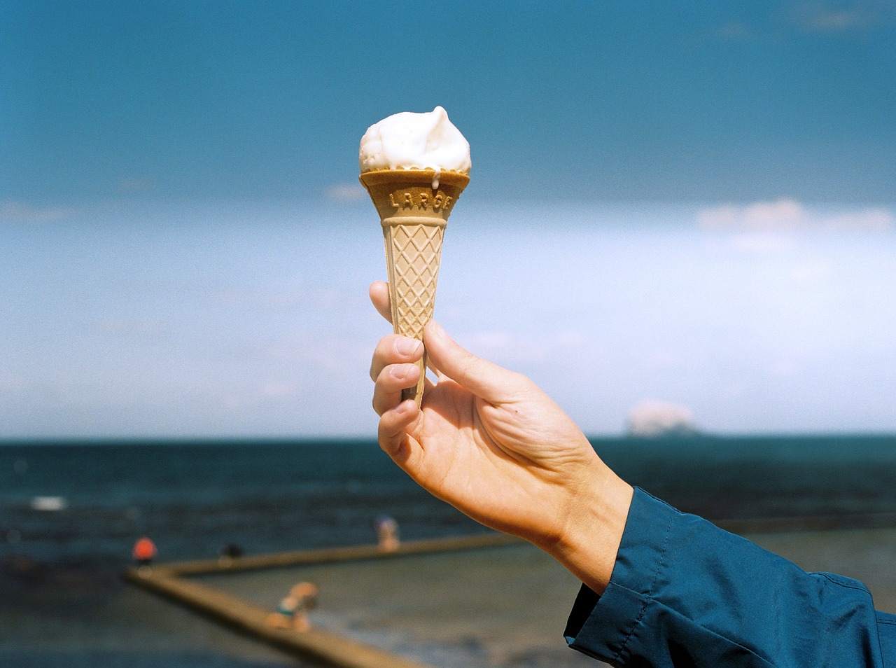 Image - beach cone hand holding leisure