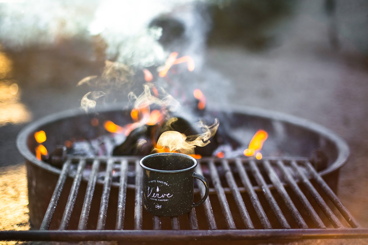 Image - barbecue burning charcoal cup fire