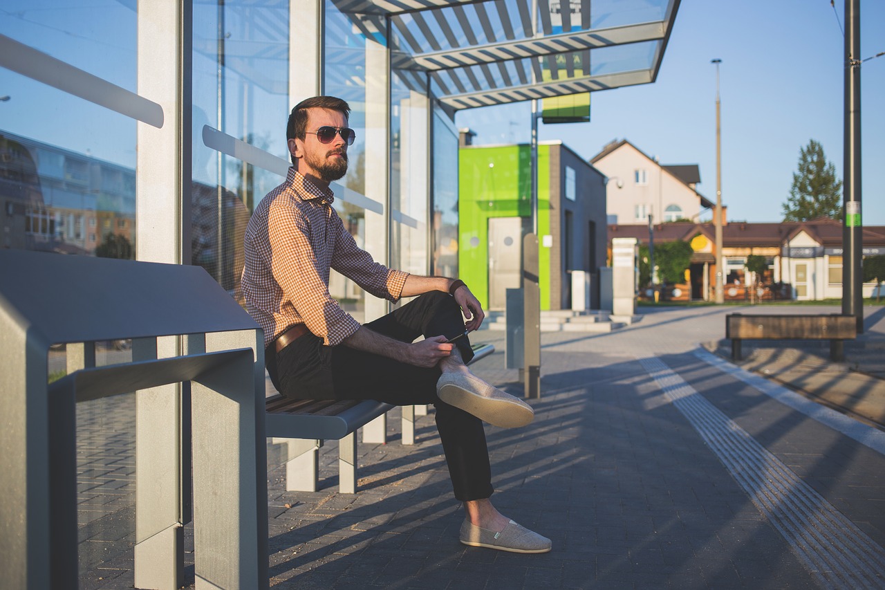 Image - bench man person sitting street