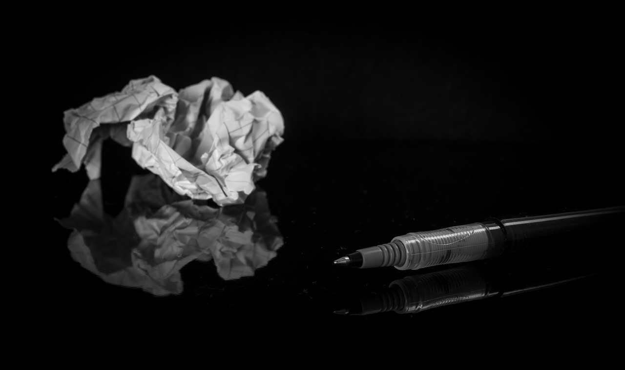 Image - crumpled paper paper pen trash