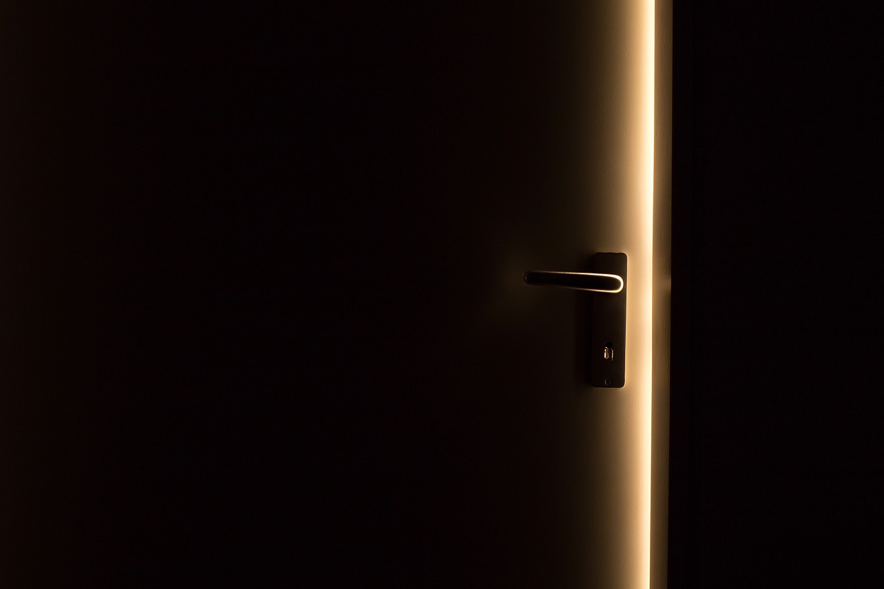 Image - dark door door handle light