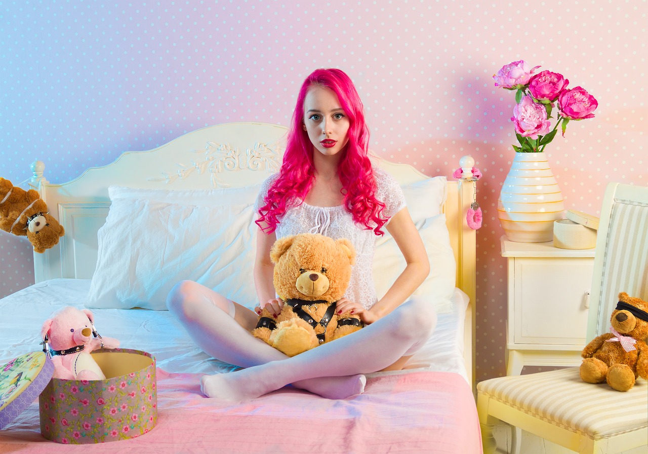 Image - bed bedroom cute fun girl indoors