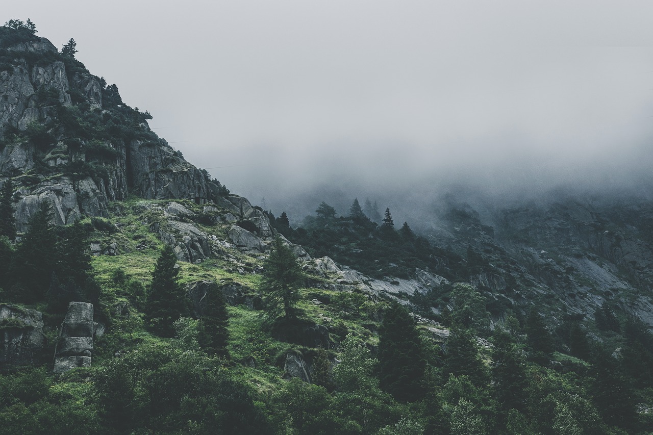 Image - alpine cliff clouds sunrise