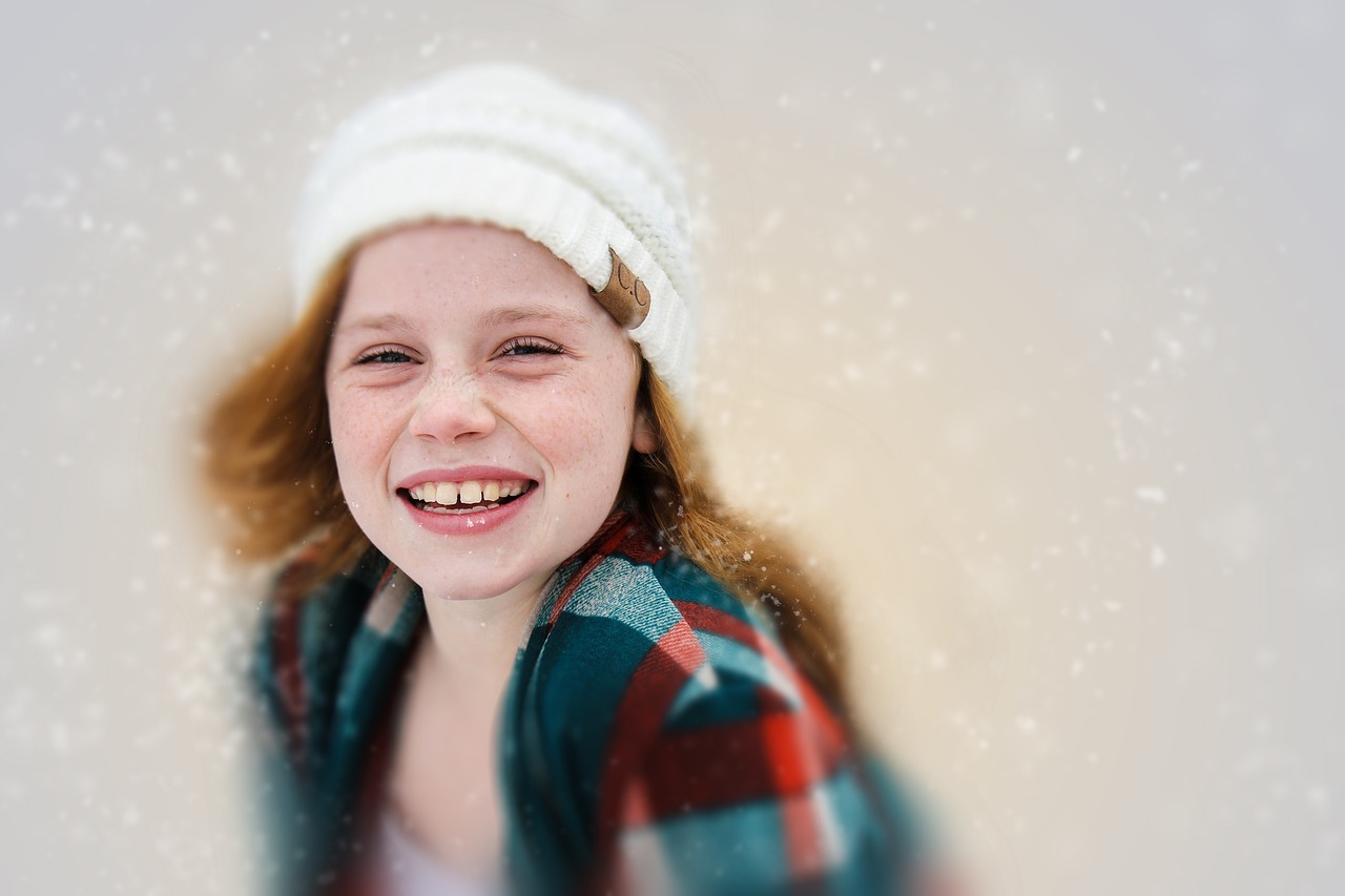 Image - girl snow winter a smiling fun