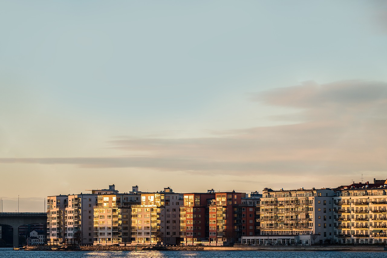 Image - buildings sunset city sky