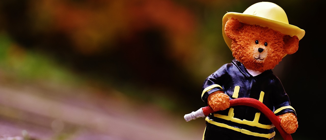 Image - bear profession fire fighter figure