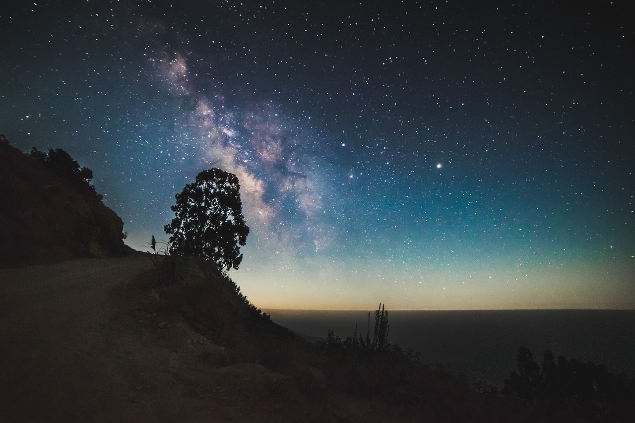 Image - cosmos landscape milky way mountain