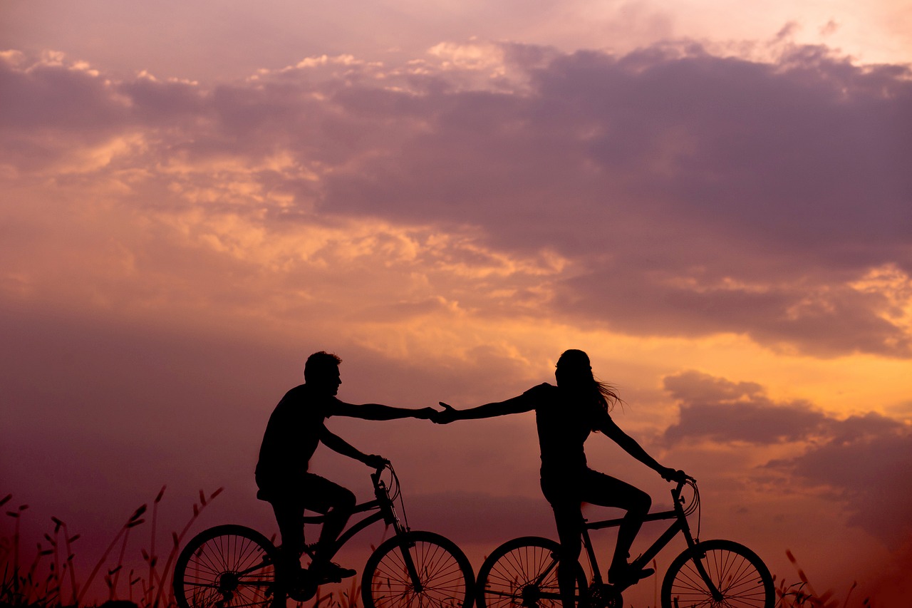 Image - bicycle bike cyclist dawn dusk