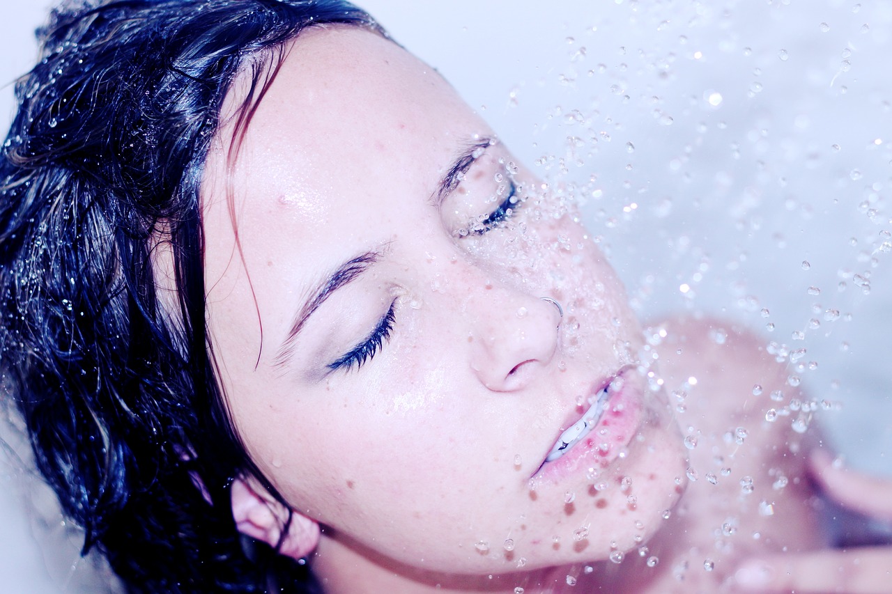 Image - adult bath beautiful close up face